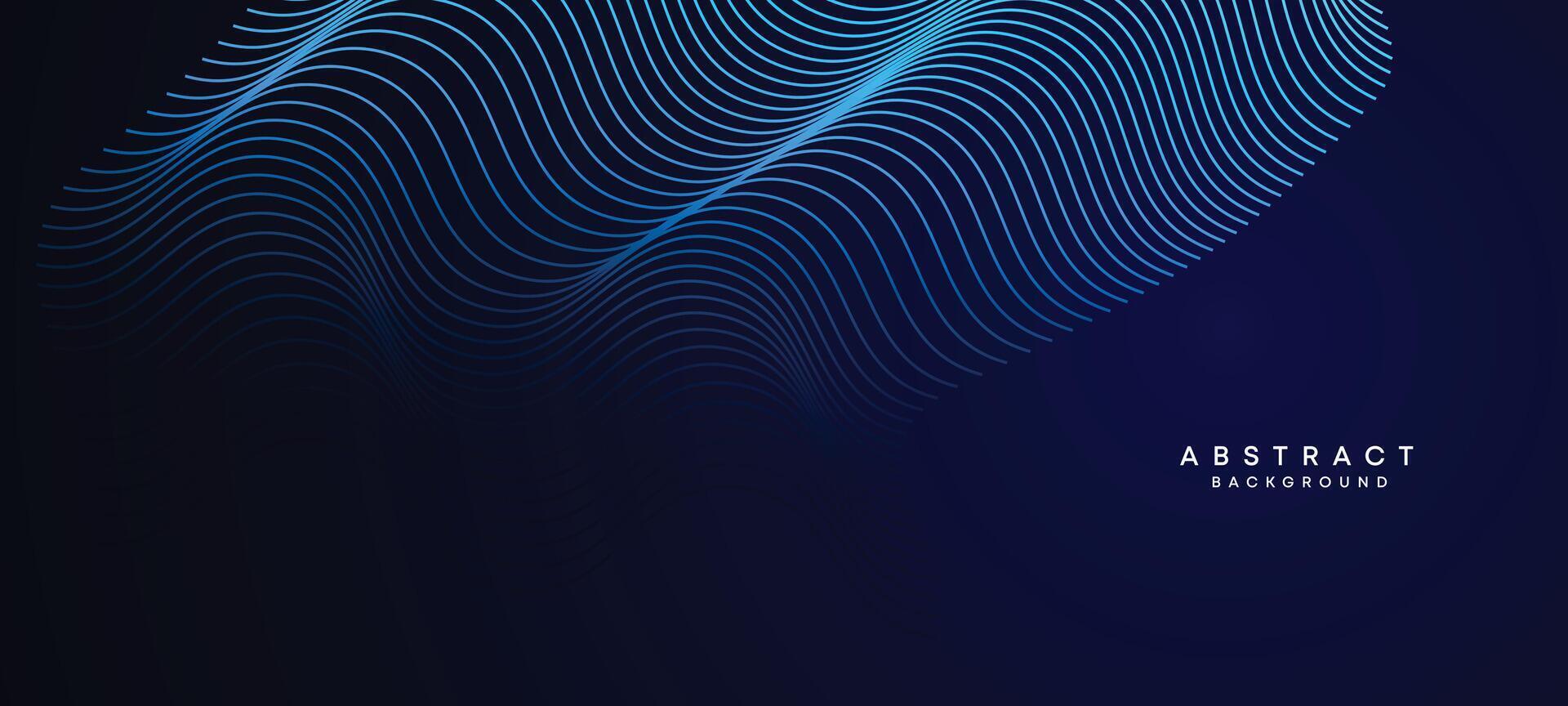 abstrakt mörk Marin blå vinka cirklar rader teknologi bakgrund. modern holo lutning med lysande rader skinande geometrisk form och diagonal, för broschyr, omslag, affisch, baner, hemsida, rubrik vektor