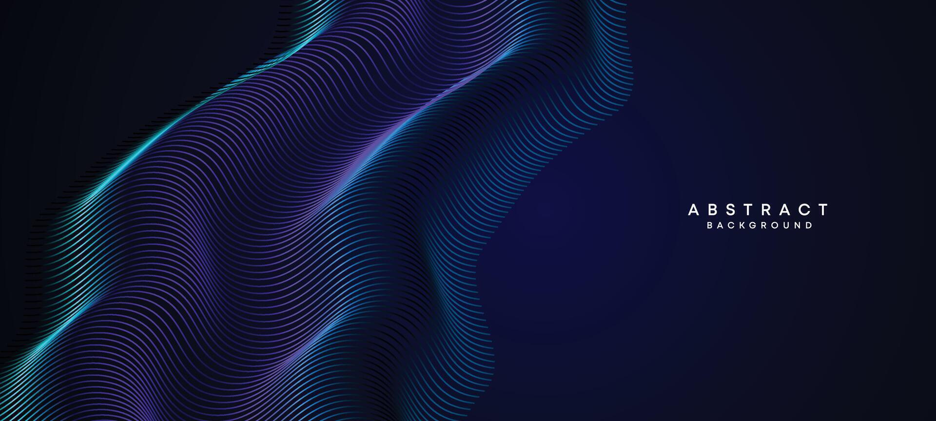 abstrakt mörk Marin blå vinka cirklar rader teknologi bakgrund. modern holo lutning med lysande rader skinande geometrisk form och diagonal, för broschyr, omslag, affisch, baner, hemsida, rubrik vektor