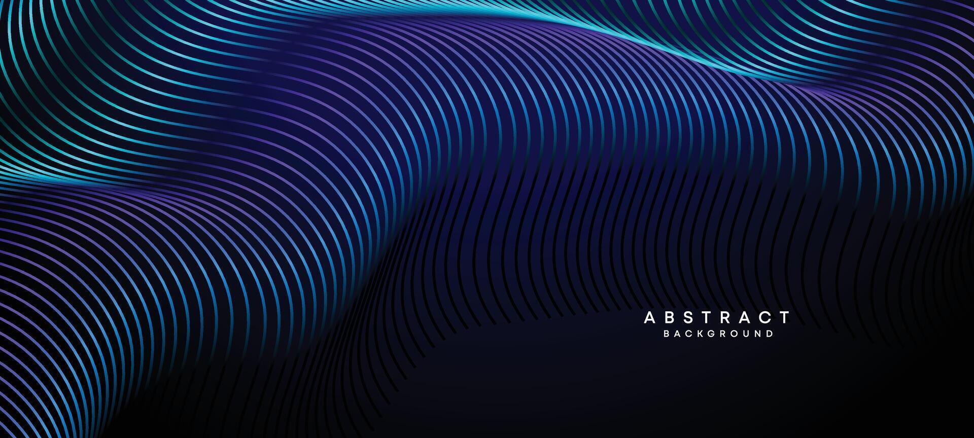 abstrakt dunkel Marine Blau winken Kreise Linien Technologie Hintergrund. modern Holo Gradient mit glühend Linien glänzend geometrisch gestalten und Diagonale, zum Broschüre, Abdeckung, Poster, Banner, Webseite, Header vektor