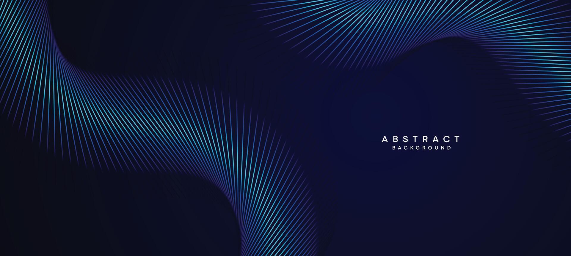 abstrakt dunkel Blau winken Kreise Linien Technologie Hintergrund. modern Marine Blau Gradient mit glühend Linien glänzend geometrisch gestalten und Diagonale, zum Broschüre, Abdeckung, Poster, Banner, Webseite, Header vektor