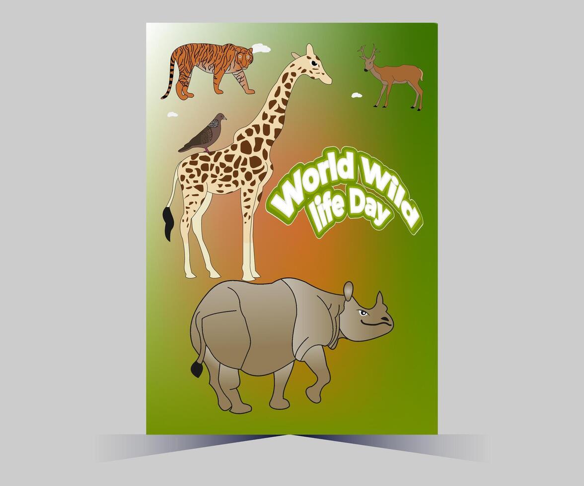 Welt Tierwelt Tag Poster mit Tiere und Text vektor