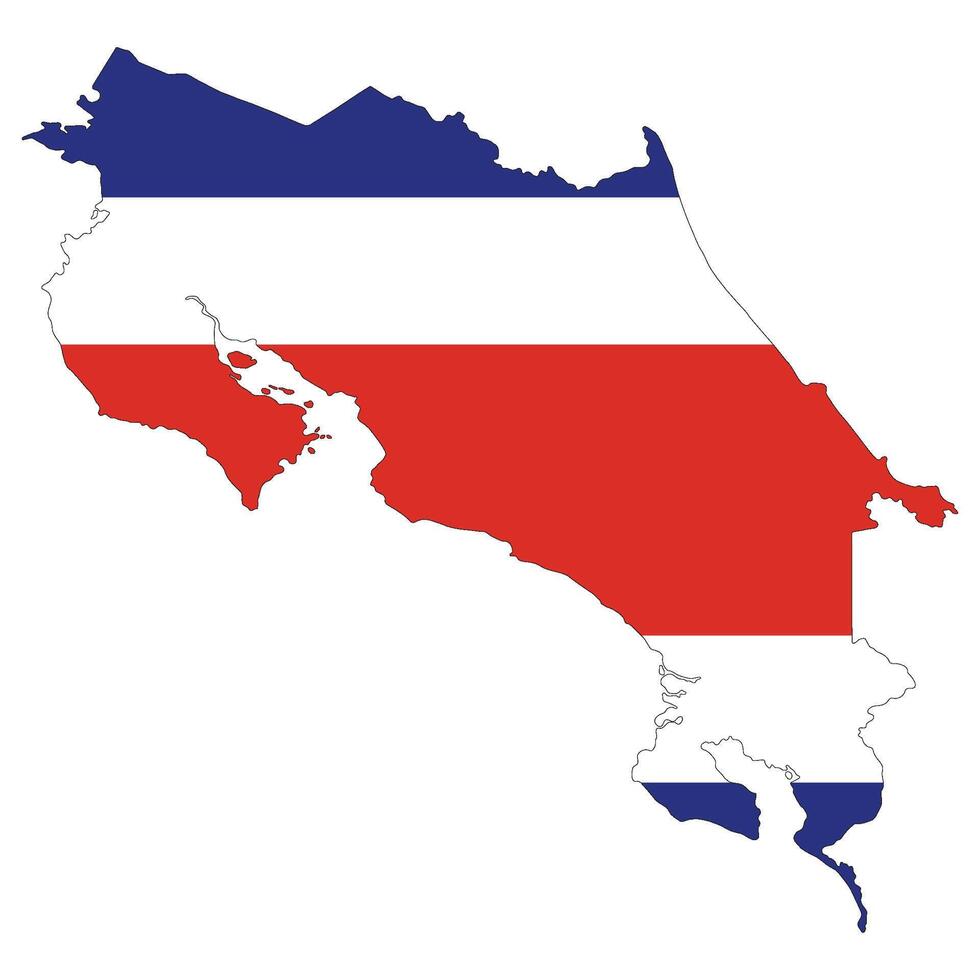 Karte von Costa Rica mit National Flagge von Costa rica. vektor