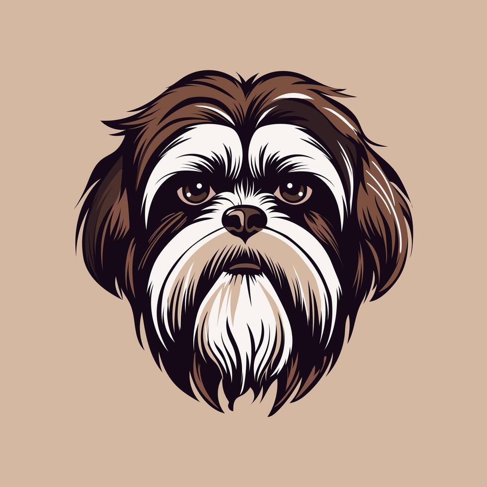 shitzu hund ansikte vektor illustration