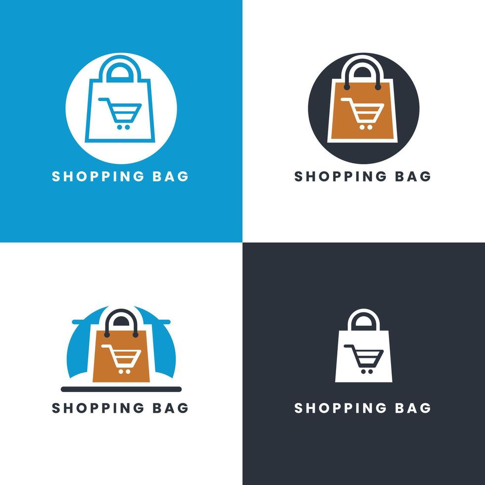online schnell Lieferung Einkaufen Logo Design. Einkaufen Wagen und Einkaufen Tasche Logo Vektor