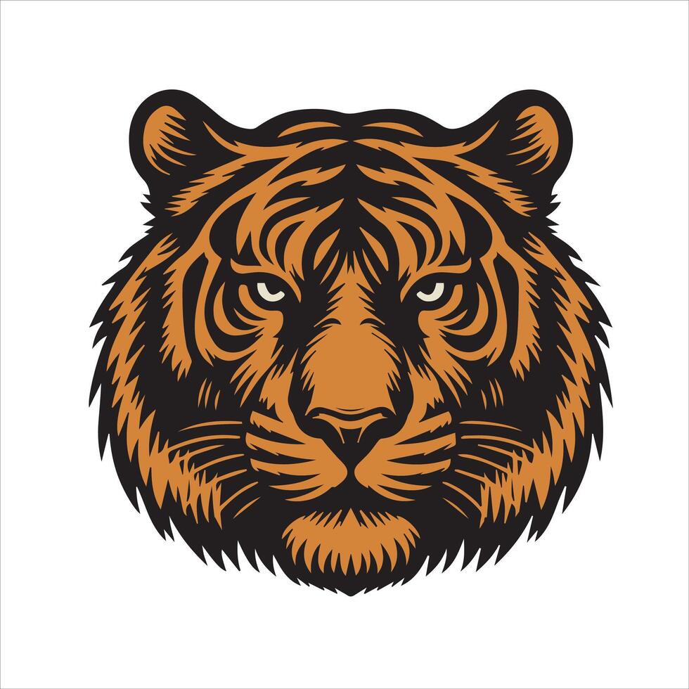 tiger huvud vektor illustration logotyp tiger t skjorta design