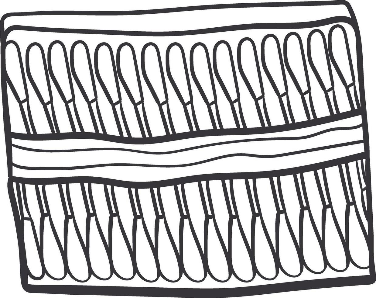 Baumwolle Abstriche, Ohr Stöcke auf Postleitzahl Gekritzel Symbol.Badezimmer Gesundheitspflege, hygienisch Thema. Toilettenartikel. Vektor Hand gezeichnet Illustration isoliert auf Weiß Hintergrund.