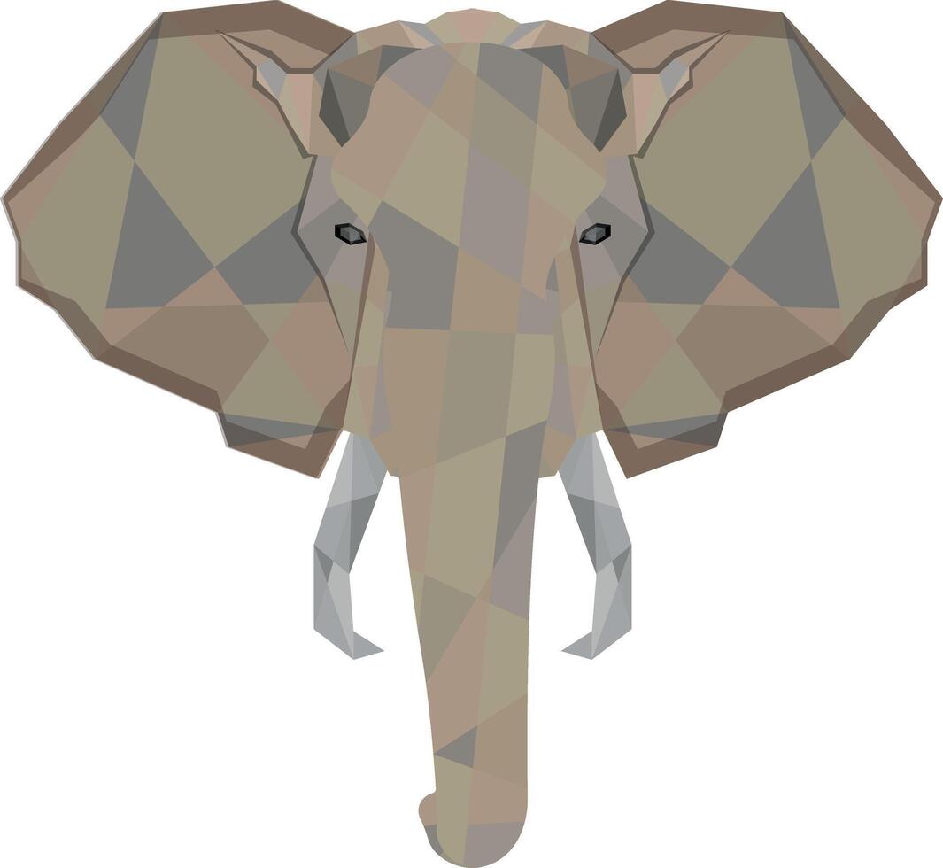 polygonal Elefant isoliert auf Weiß Hintergrund vektor