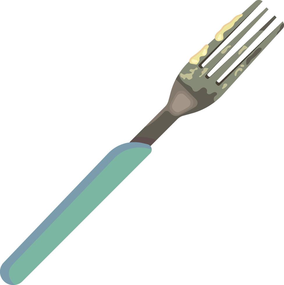 smutsig gaffel med Smör vektor illustration
