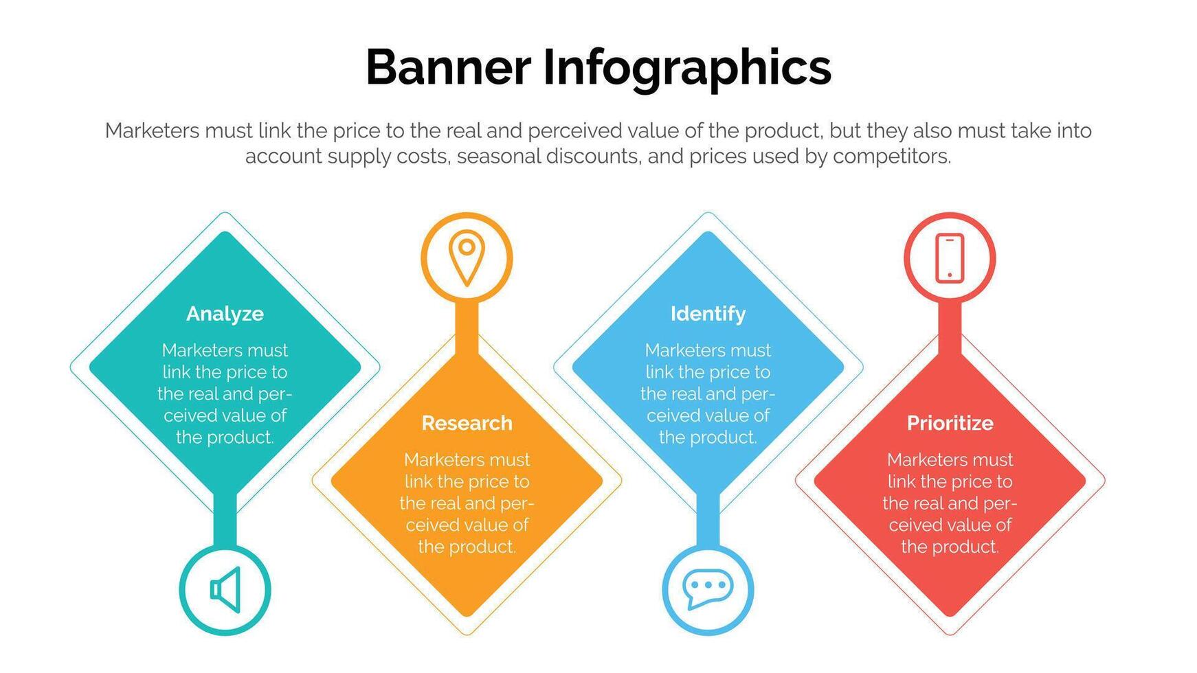 Business-Infografik-Designvorlage mit 4 Optionen, Schritten oder Prozessen. kann für Workflow-Layout, Diagramm, Jahresbericht, Webdesign verwendet werden vektor