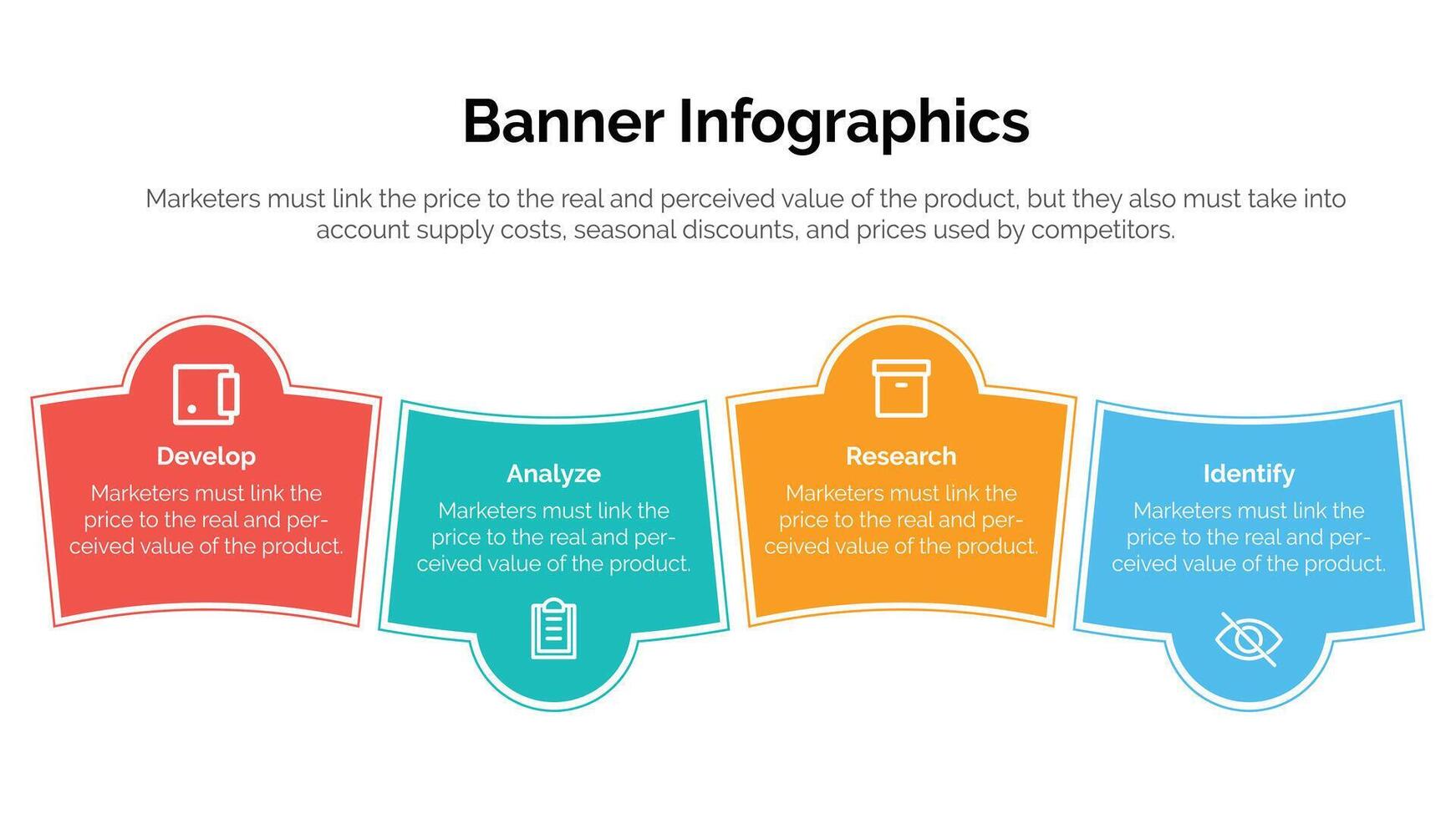 Business-Infografik-Designvorlage mit 4 Optionen, Schritten oder Prozessen. kann für Workflow-Layout, Diagramm, Jahresbericht, Webdesign verwendet werden vektor