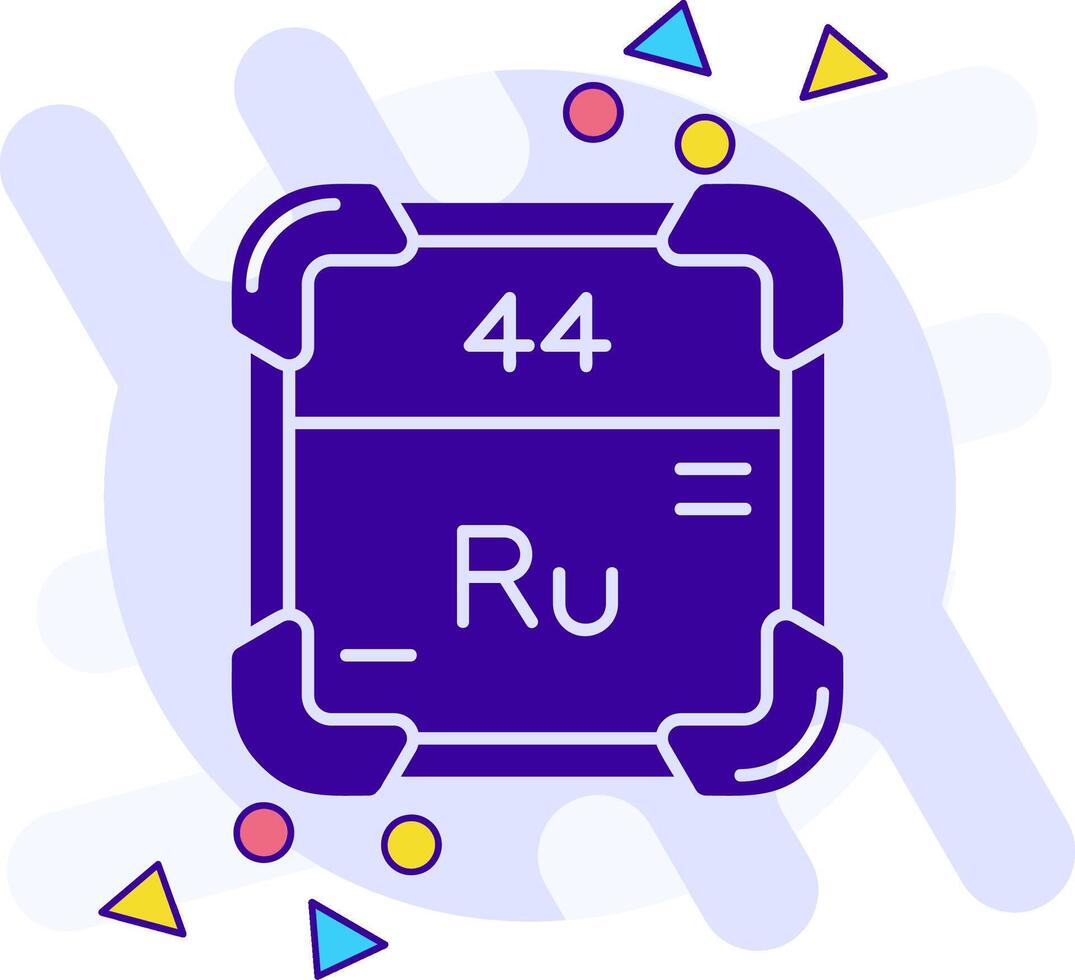 Ruthenium Freistil solide Symbol vektor