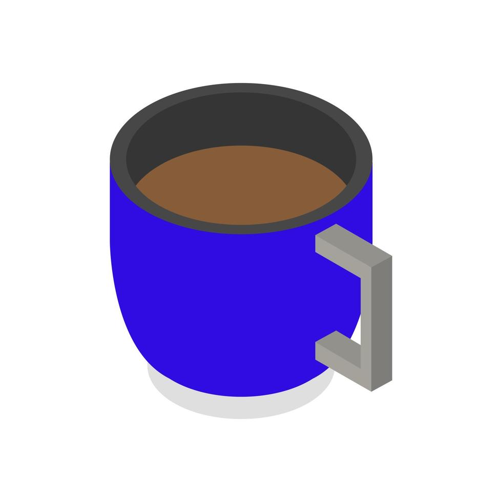 isometrisk illustrerad kaffekopp på vit bakgrund vektor