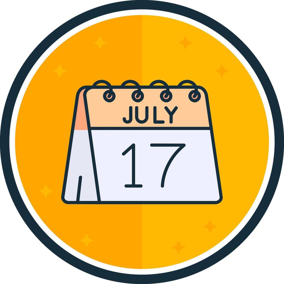 17:e av juli fylld vers ikon vektor
