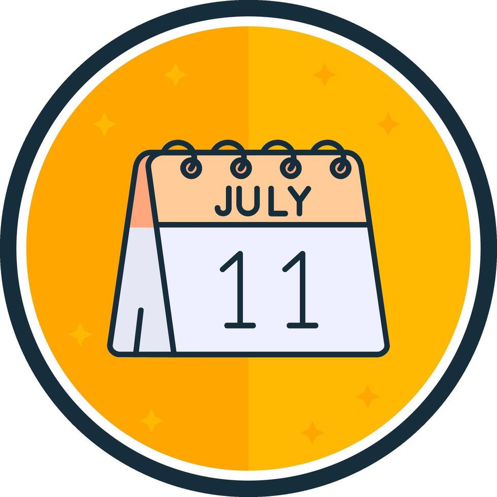 11th av juli fylld vers ikon vektor