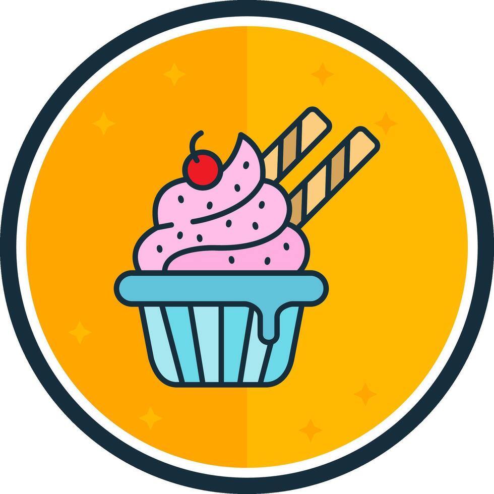 Cupcake gefüllt Vers Symbol vektor