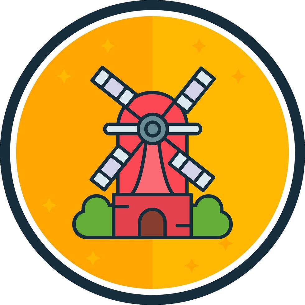 Windmühle gefüllt Vers Symbol vektor