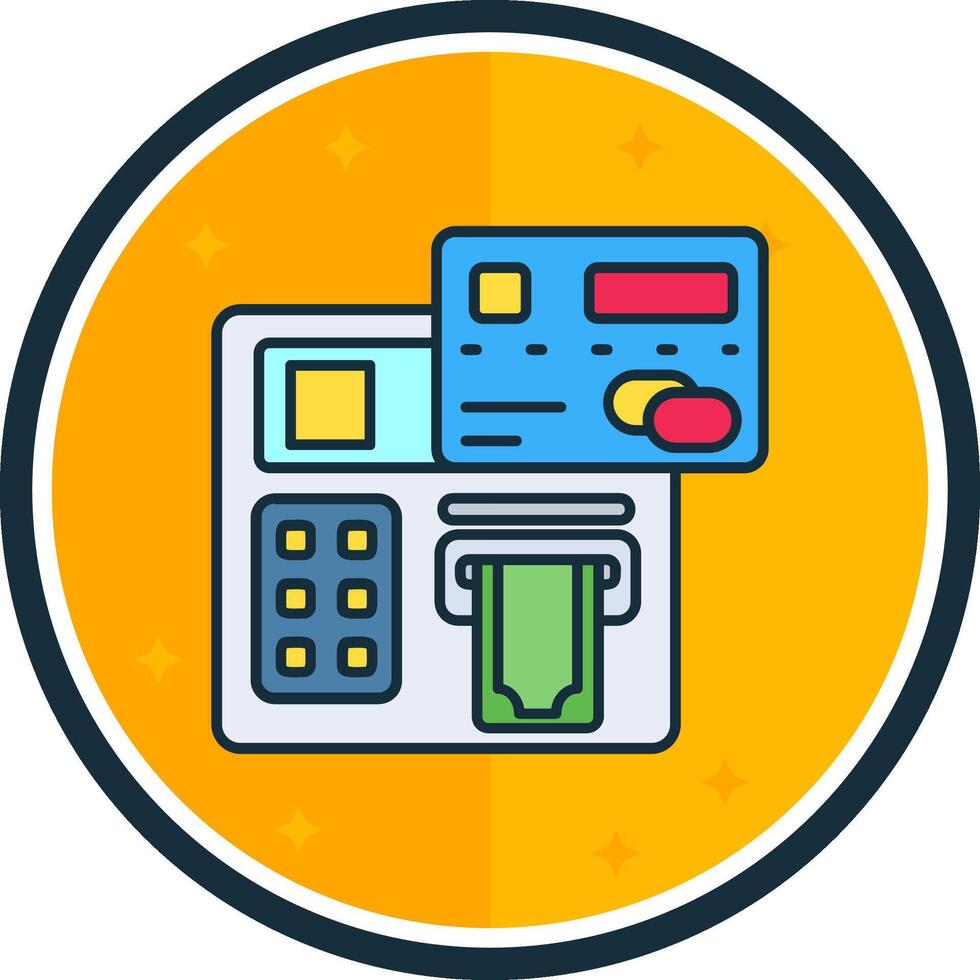 Geldautomat gefüllt Vers Symbol vektor