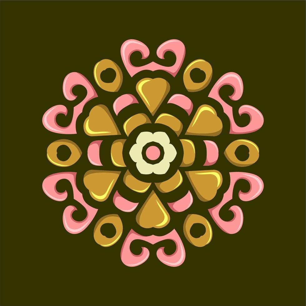 modernes Vektor-Mandala-Kunstdesign mit einer schönen Farbmischung, geeignet für alle Werbedesign-Bedürfnisse, sowohl für Visitenkarten-Designs, Banner, Broschüren und andere. Dateien im EPS-Format vektor