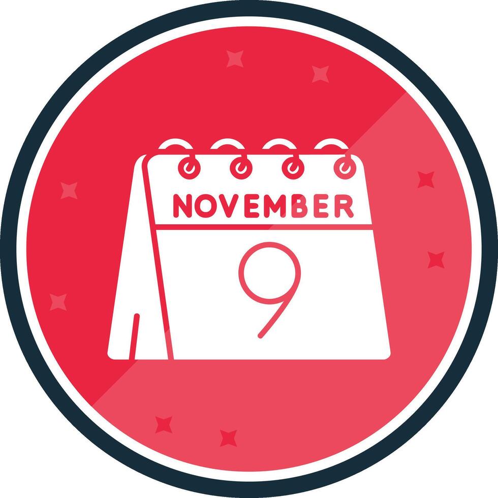 9:e av november glyf vers ikon vektor