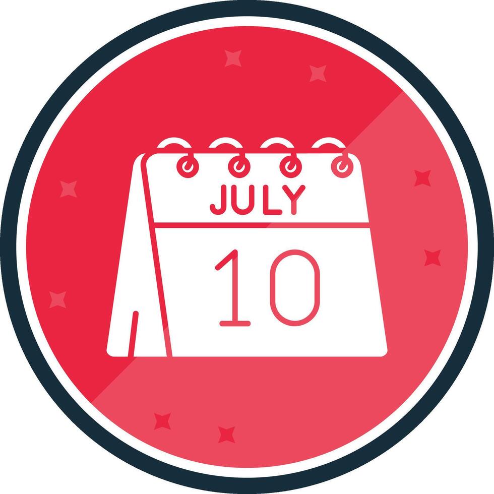 10:e av juli glyf vers ikon vektor