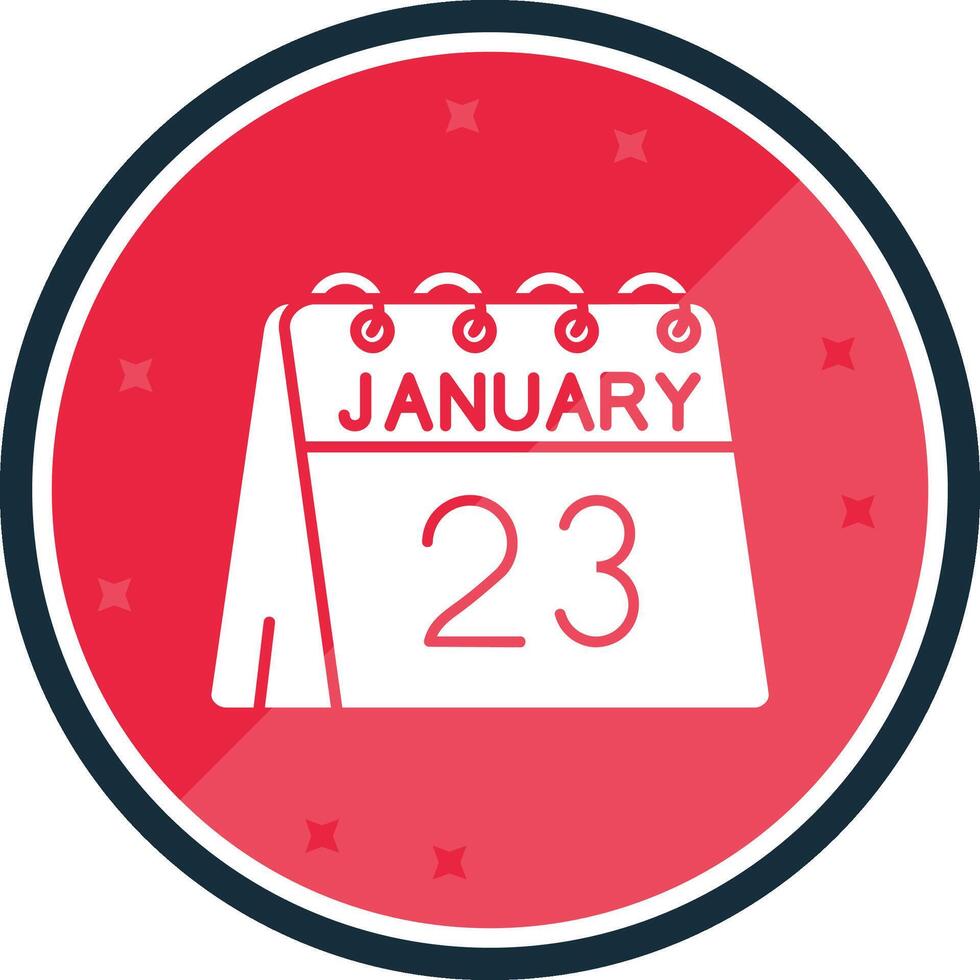 23: e av januari glyf vers ikon vektor