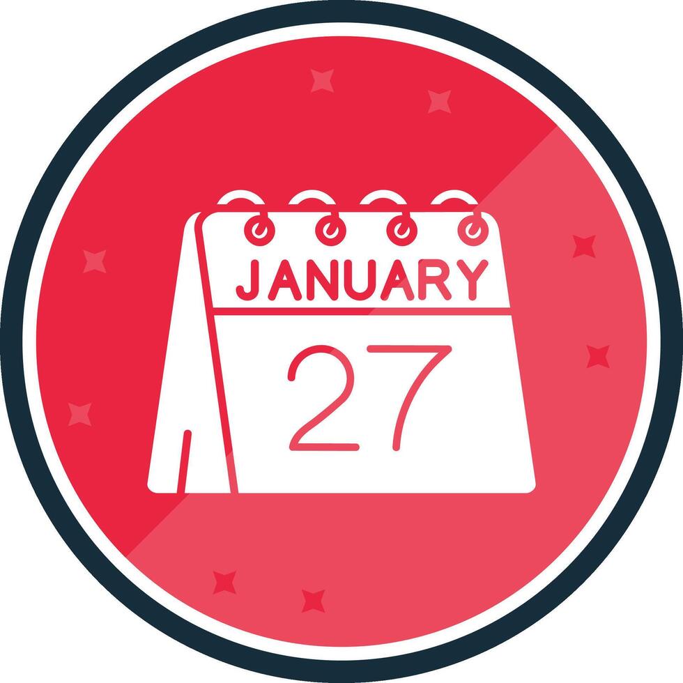 27: e av januari glyf vers ikon vektor