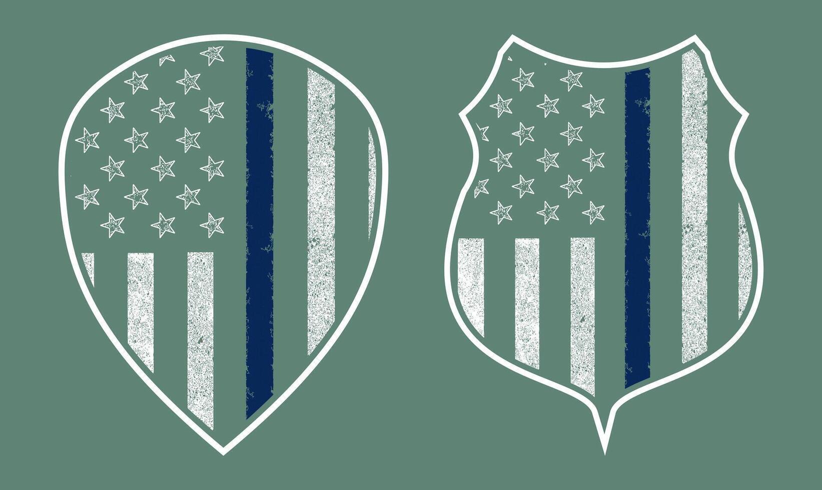 einstellen von Polizisten dünn Blau Linien, Schild mit Flagge, , USA Grunge dünn Blau Linie Polizei Flagge T-Shirt Design vektor