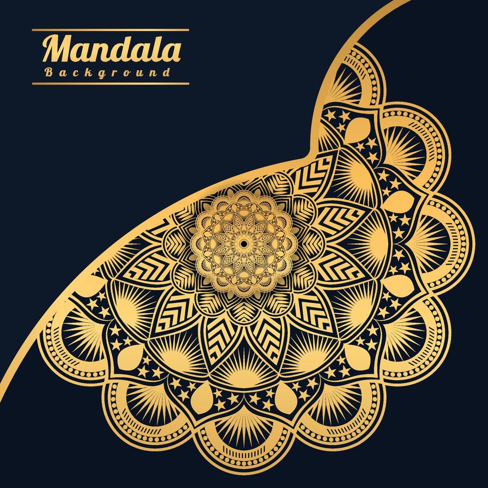 lyx mandala bakgrund med gyllene arabesque mönster gyllene arabesque arabis stil för islamisk ramadan stil dekorativ mandala. dekorativ blommig konstdesign, omslag, affisch, flygblad vektor