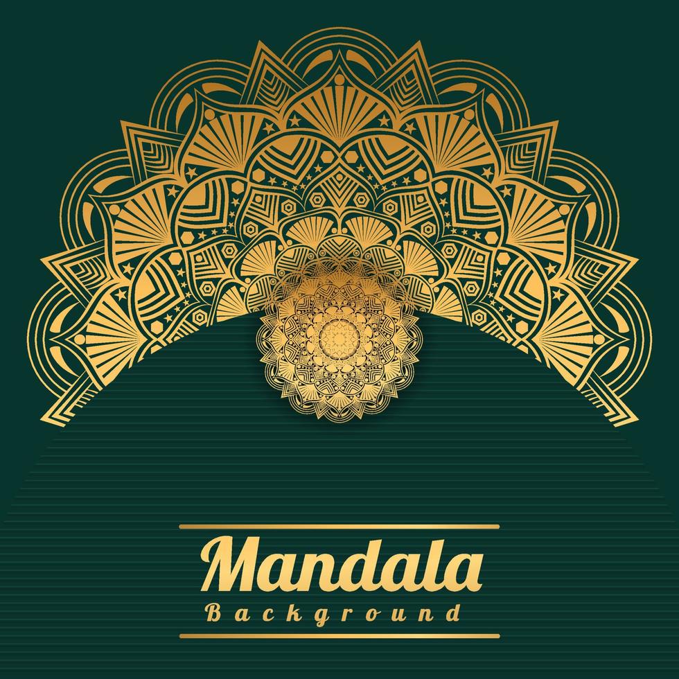 lyx mandala bakgrund med gyllene arabesque mönster gyllene arabesque arabis stil för islamisk ramadan stil dekorativ mandala. dekorativ blommig konstdesign, omslag, affisch, flygblad vektor