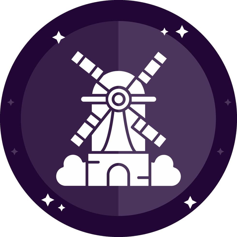 Windmühle solide Abzeichen Symbol vektor