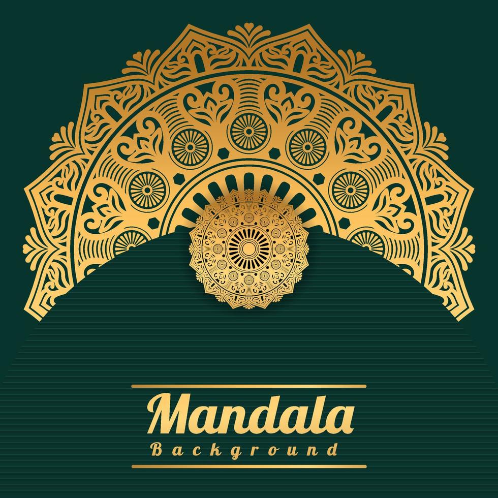 Luxus-Mandala-Hintergrund mit goldenem Arabeskenmuster goldener Arabesken-Arabis-Stil für dekoratives Mandala im islamischen Ramadan-Stil. dekoratives florales Kunstdesign, Cover, Poster, Flyer vektor