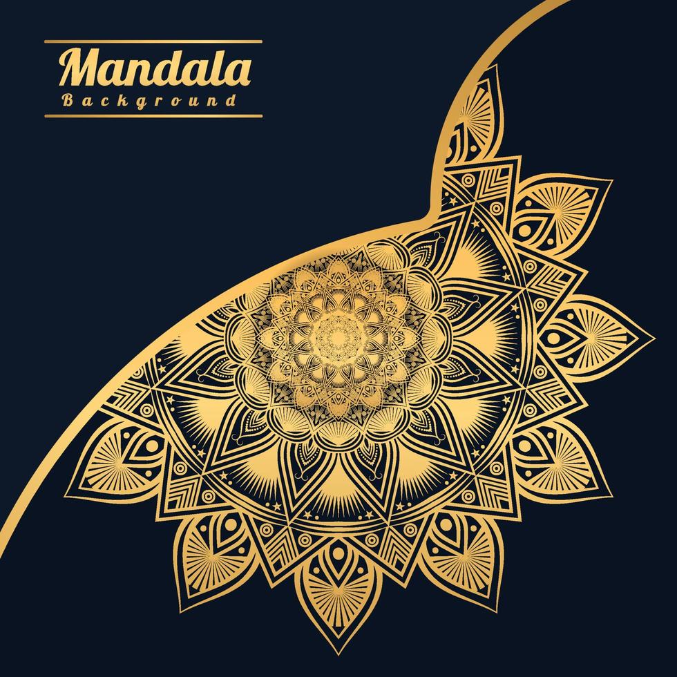 lyx mandala bakgrund med gyllene arabesque mönster gyllene arabesque arabis stil för islamisk ramadan stil dekorativ mandala. dekorativ blommig konstdesign, omslag, affisch, flygblad vektor