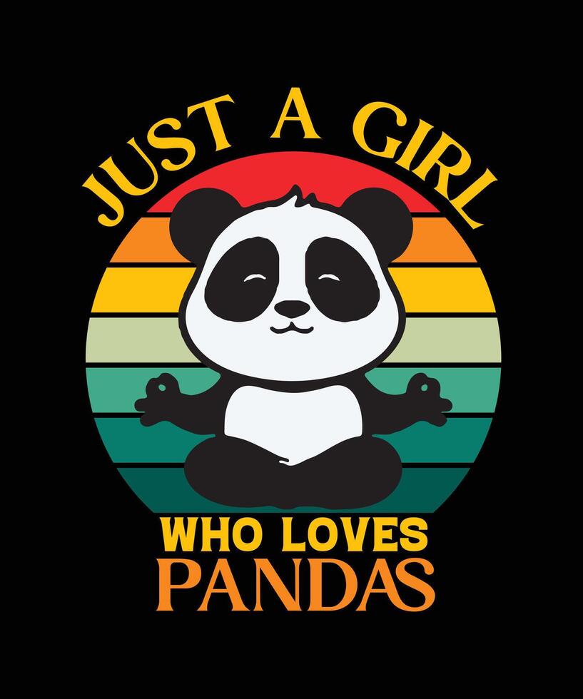 gerade ein Mädchen Wer liebt Pandas T-Shirt vektor