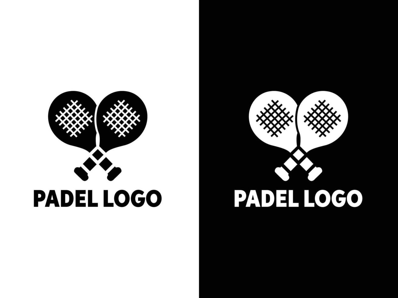 minimal padel racket logotyp vektor