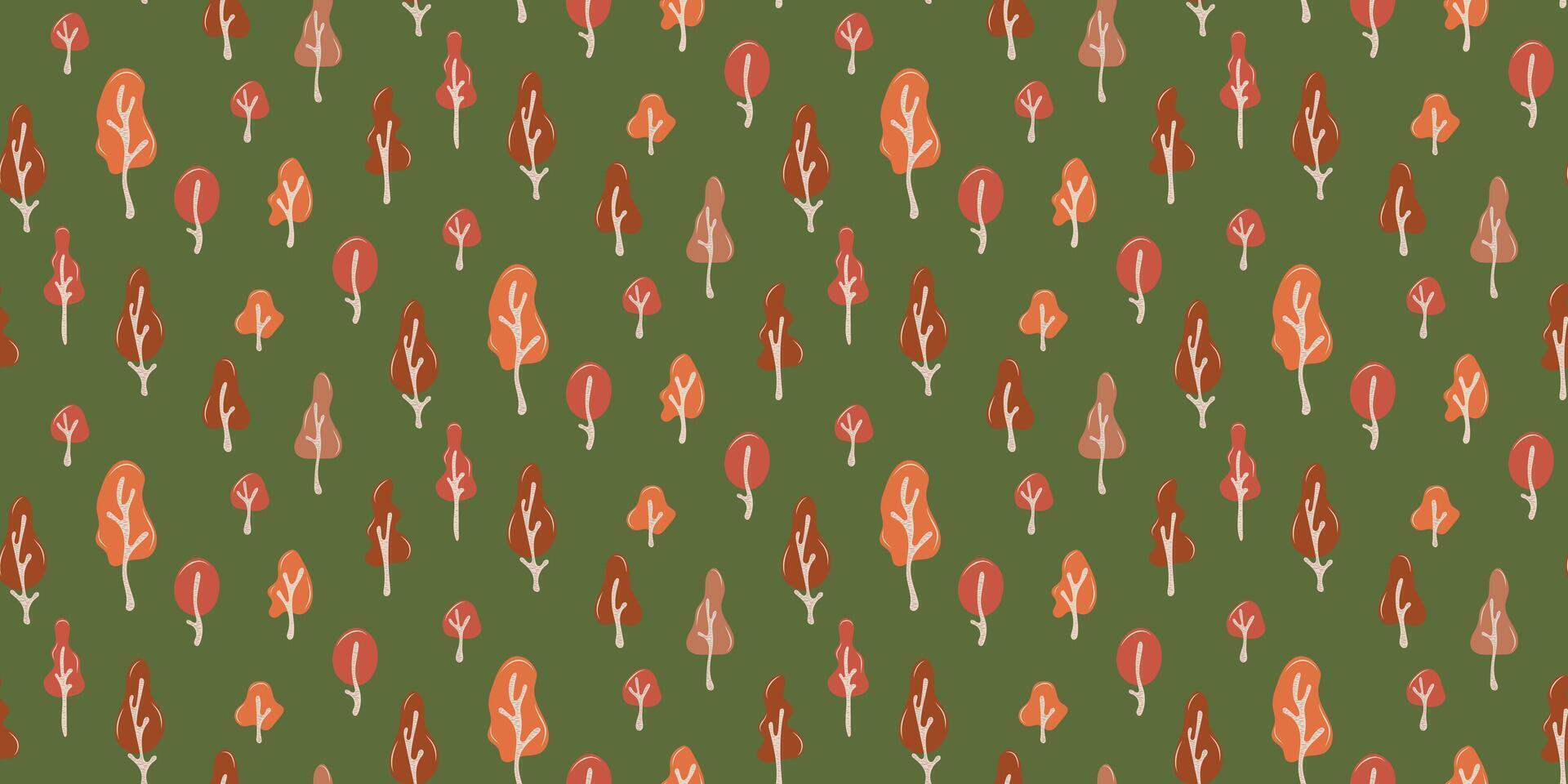 sömlös mönster med höst träd. vektor illustration. för barn, för kort, för spel, för design