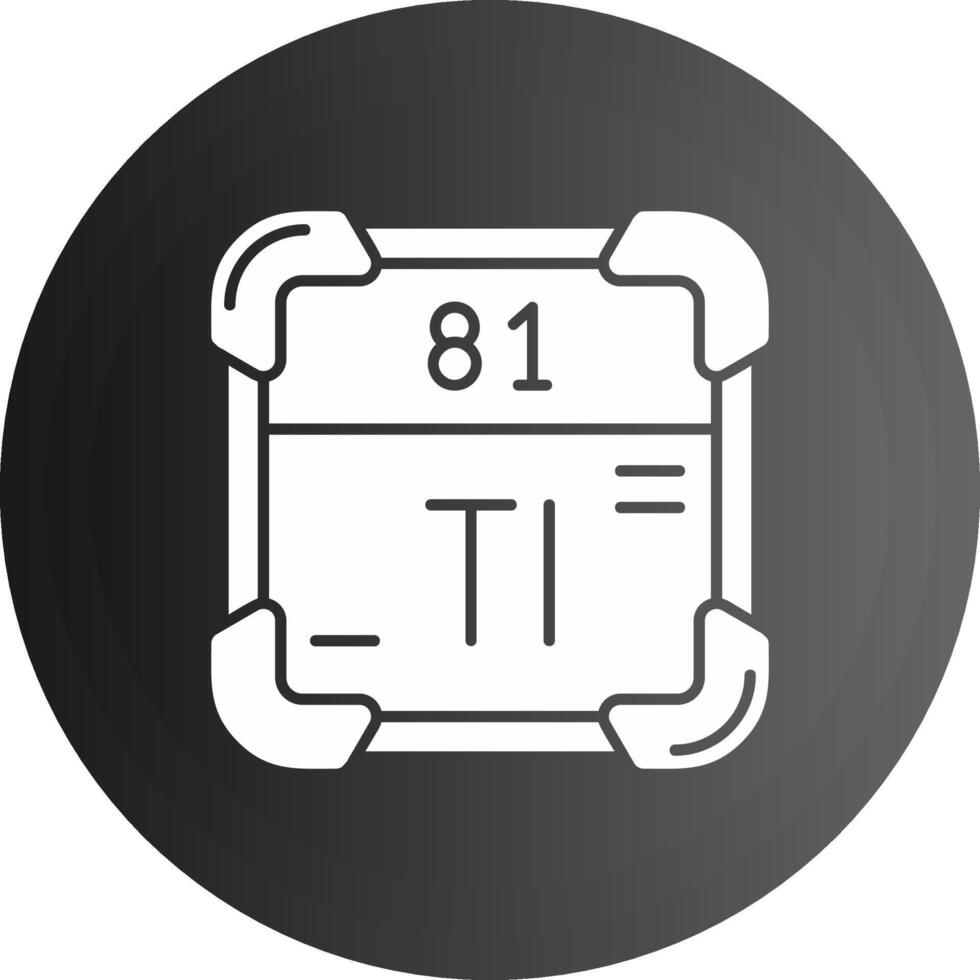 Thallium solide schwarz Symbol vektor