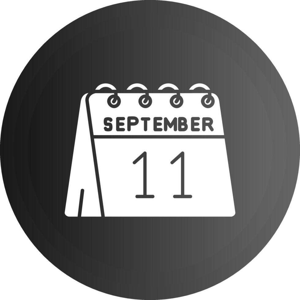 11th av september fast svart ikon vektor