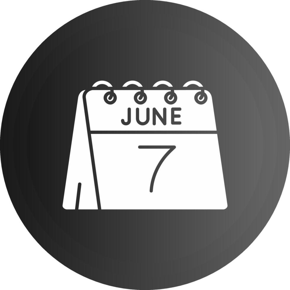 7:e av juni fast svart ikon vektor