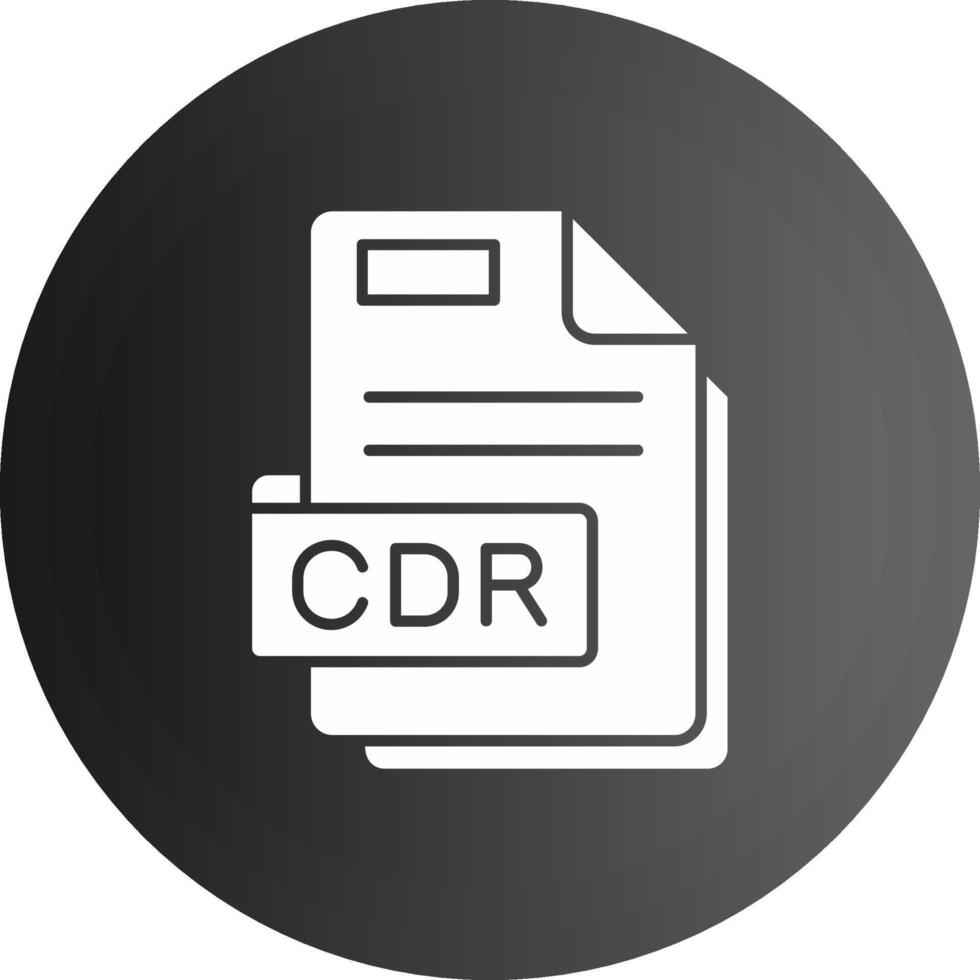 CDR fast svart ikon vektor