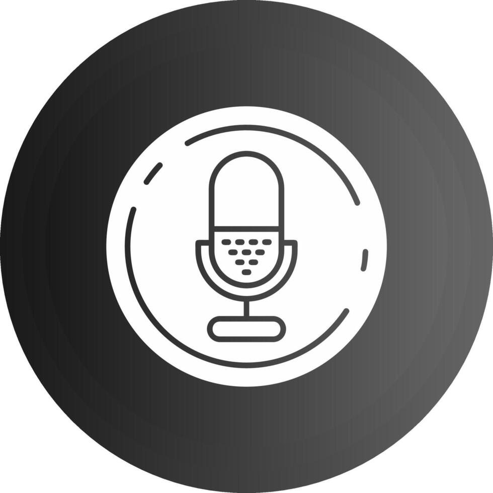 mikrofon fast svart ikon vektor