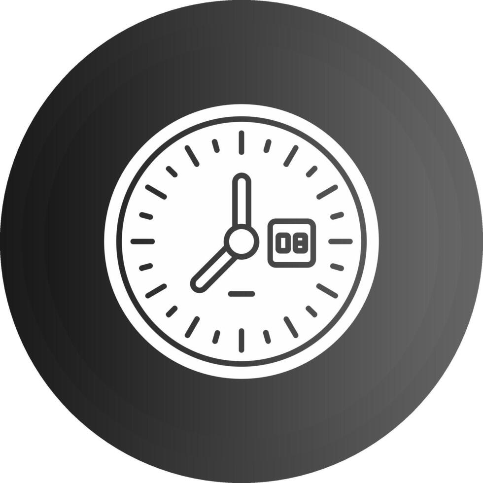 Uhr solide schwarz Symbol vektor