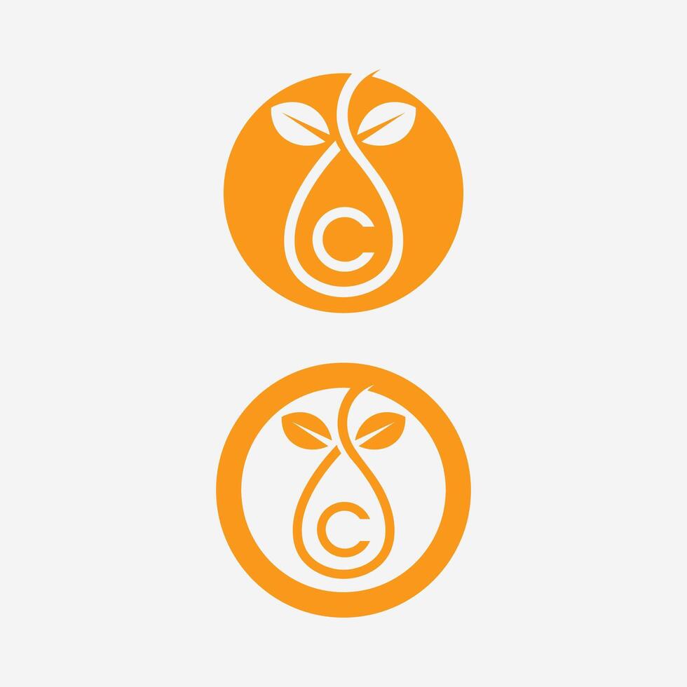 Vitamin C Logo Vektor Design Vektor Icon Gesundheit Ernährung