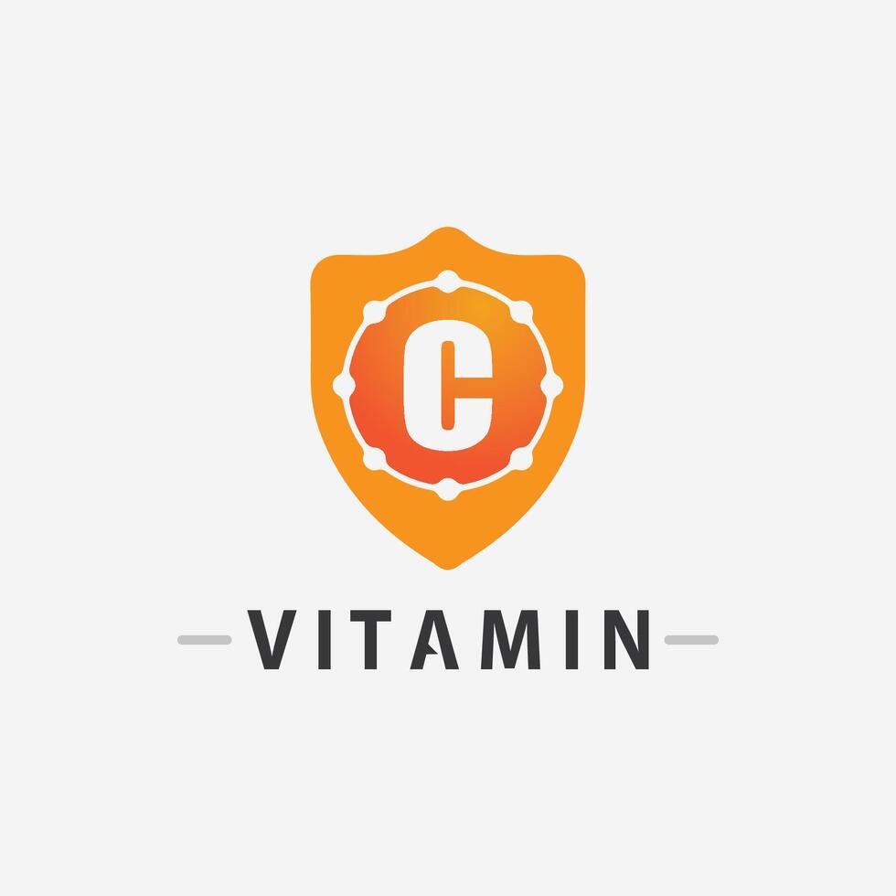 vitamin c logotyp vektor design vektor ikon hälsa näring