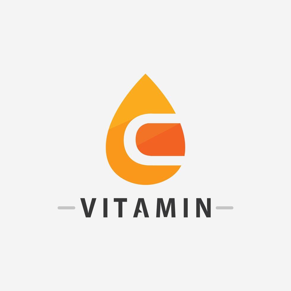 Vitamin C Logo Vektor Design Vektor Icon Gesundheit Ernährung