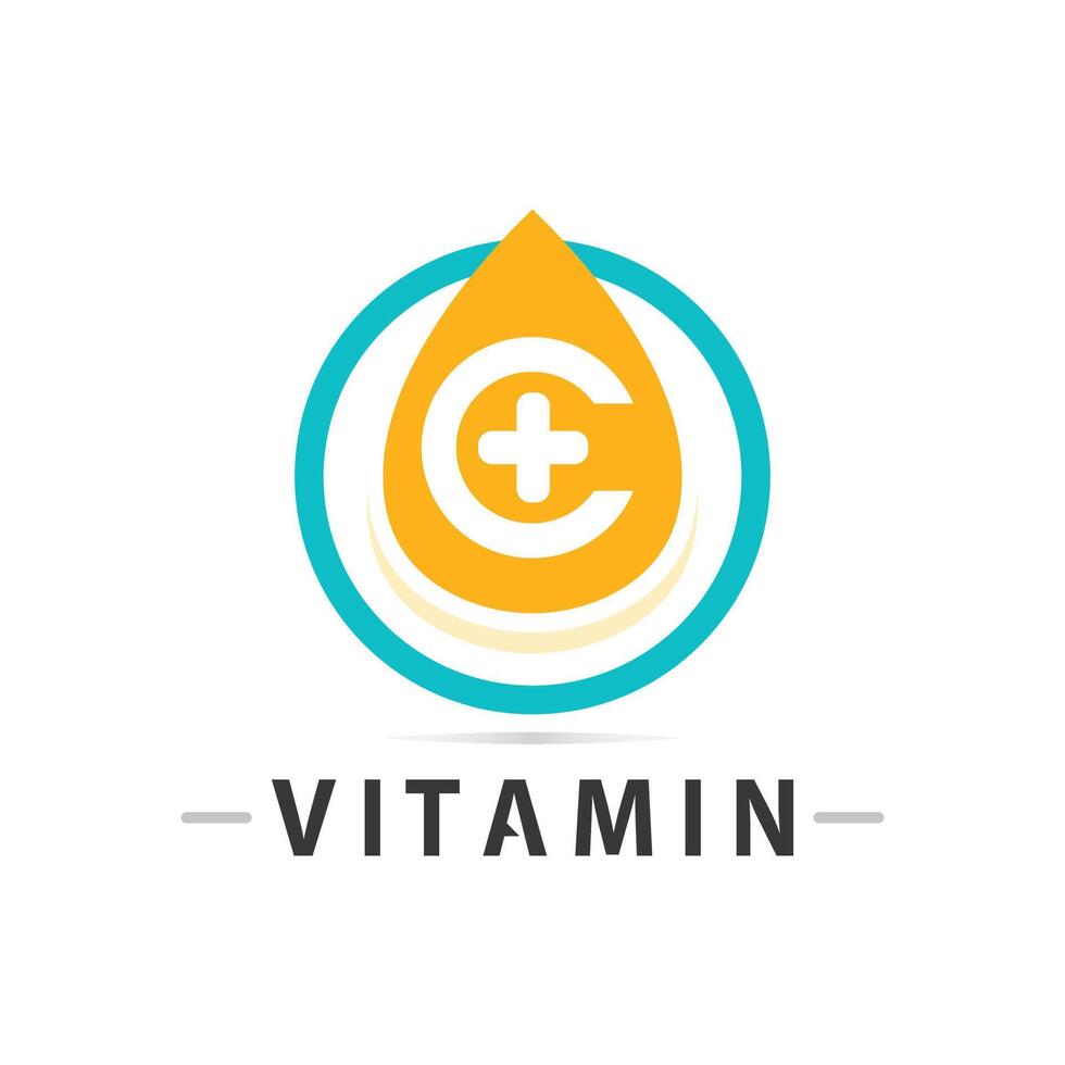 vitamin c logotyp vektor design vektor ikon hälsa näring