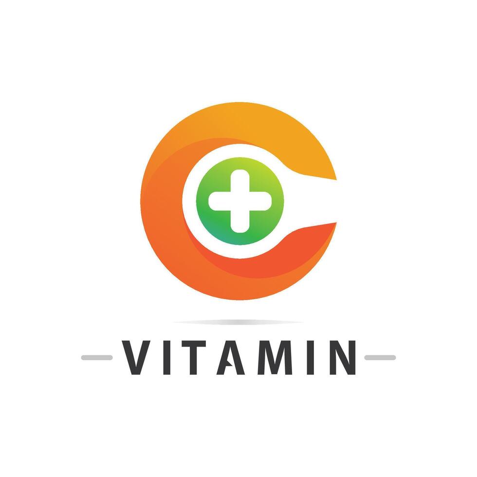 Vitamin C Logo Vektor Design Vektor Icon Gesundheit Ernährung