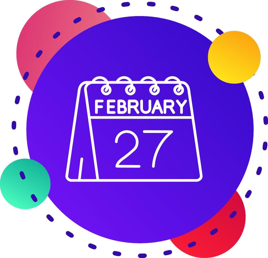 27: e av februari abstrat bg ikon vektor