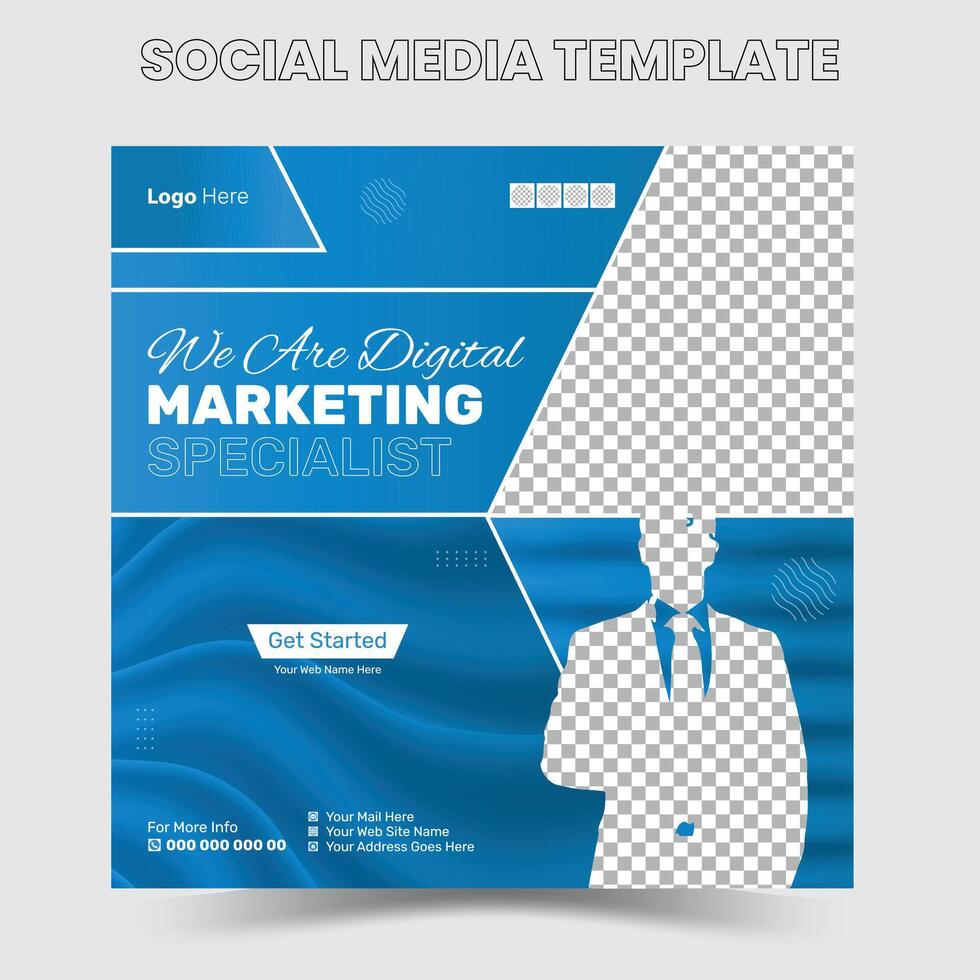 Social Media Template Business Agentur für digitales Marketing und Business vektor