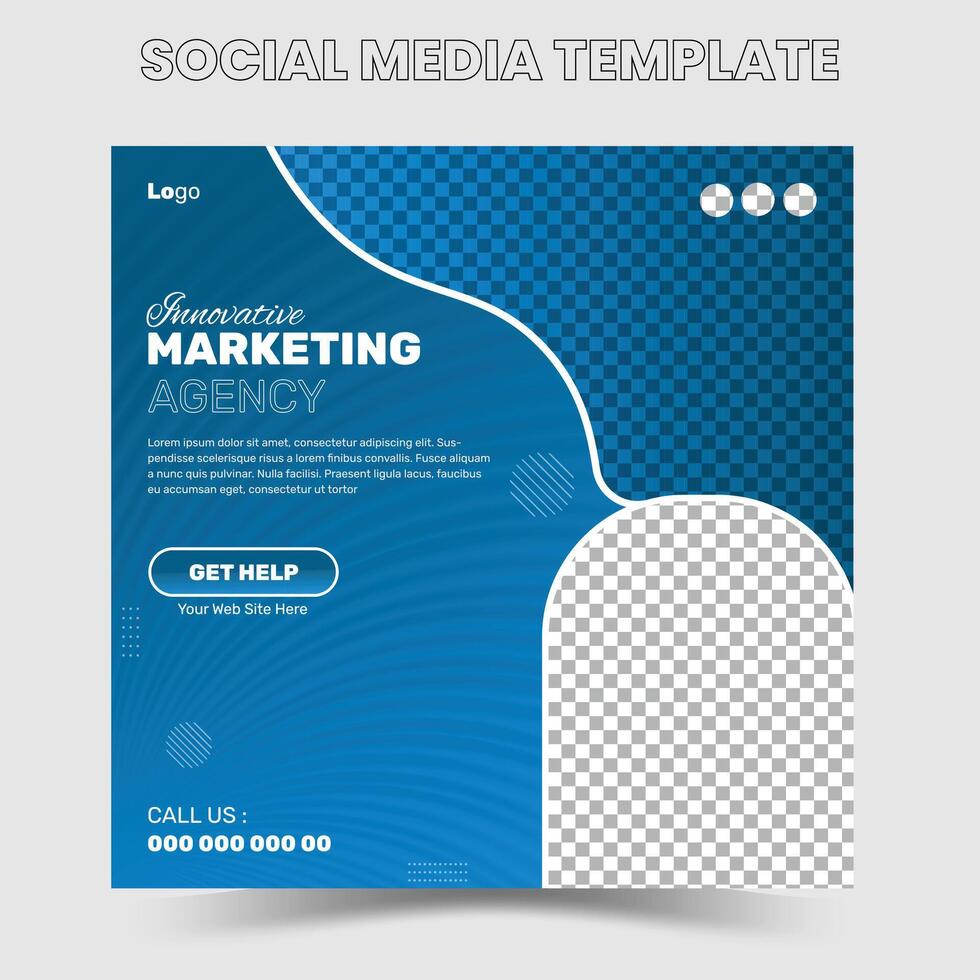 Social-Media-Post der Agentur für digitales Marketing. unternehmensflyer quadrat instagram social media vorlage vektor
