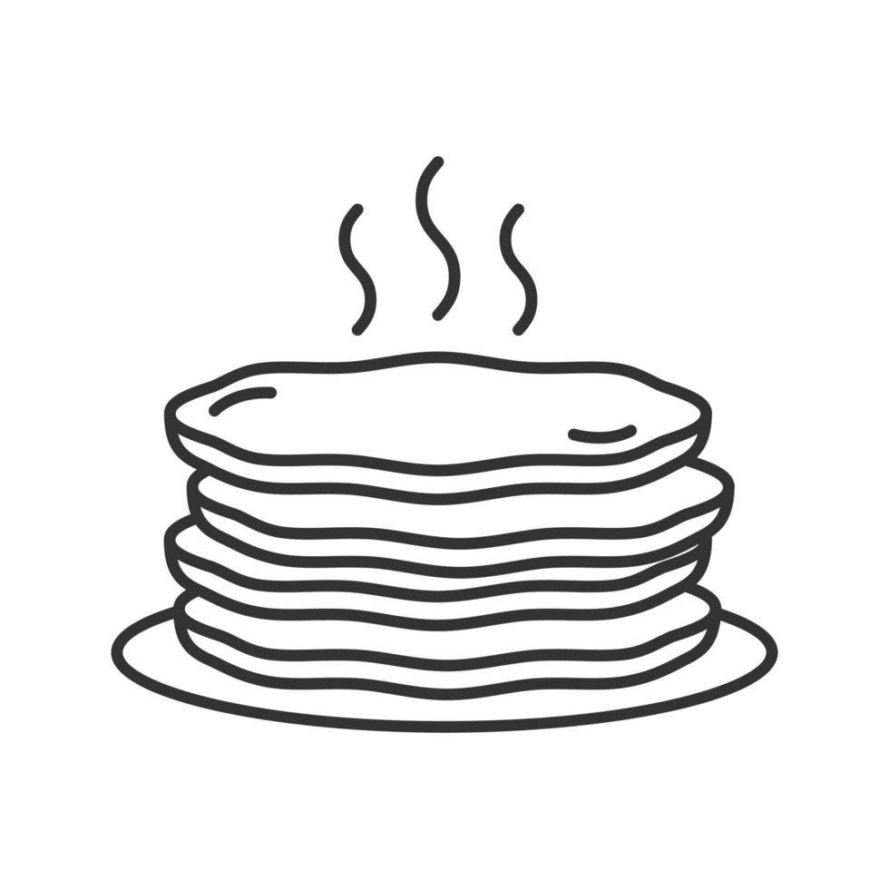 pannkakor stack linjär ikon. tunn linje illustration. kontur symbol. vektor isolerade konturritning